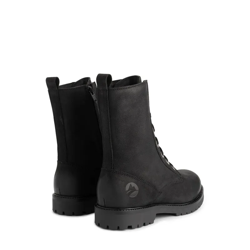 Bossvika Damen - Schnürboots met rits - Nubukleder - Schwarz