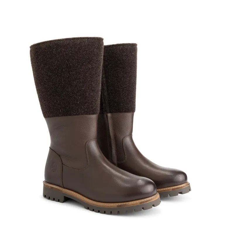 Lagen Herren - Hohe Stiefel - Wolle/Filz - Dunkelbraun