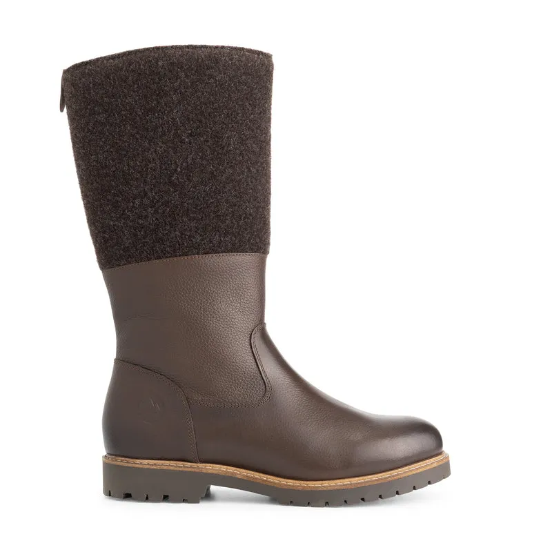 Skive Damen - Hohe Stiefel - Wolle/Filz - Dunkelbraun