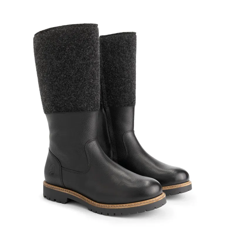 Skive Damen - Hohe Stiefel - Wolle/Filz - Schwarz