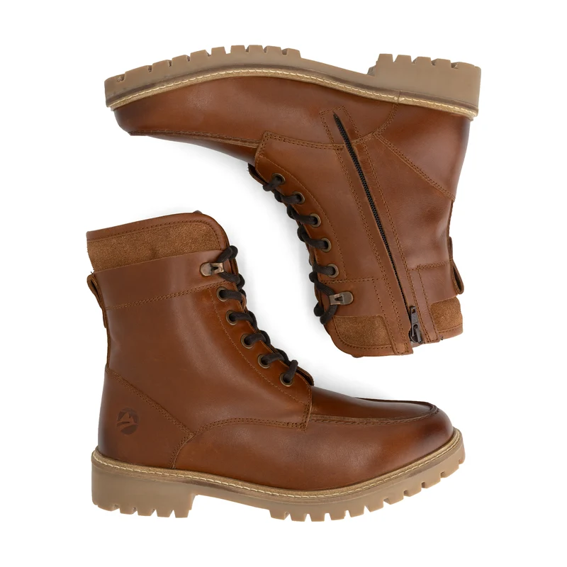 Langstrand Herren - Schnürboots - Wolle gefüttert - Cognac