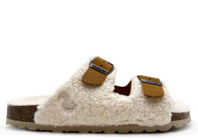 thies 1856 ® Eco Teddy Mixed Sandal vegan cognac teddy