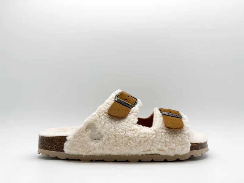 thies 1856 ® Eco Teddy Mixed Sandal vegan cognac teddy