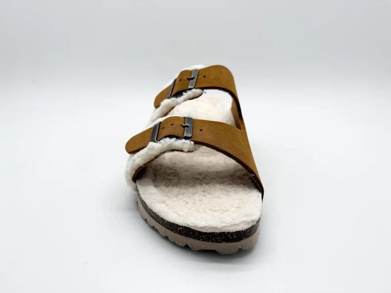 thies 1856 ® Eco Teddy Mixed Sandal vegan cognac teddy