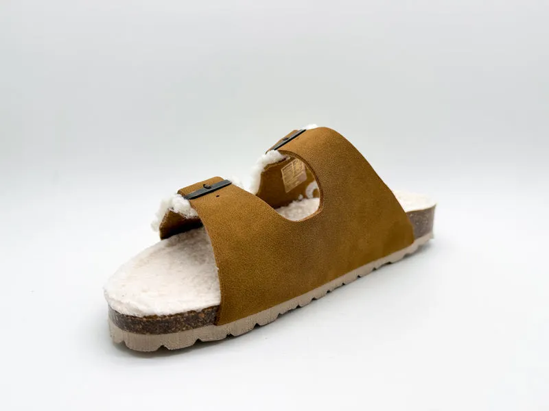thies 1856 ® Eco Teddy Mixed Sandal vegan cognac teddy