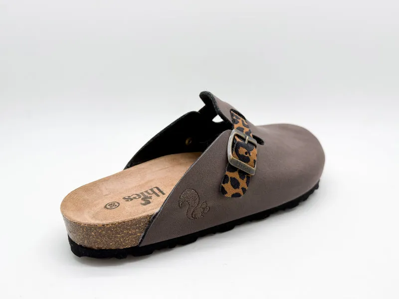 thies 1856 ® Eco Bio Leo Belt Clog vegan mocca leo