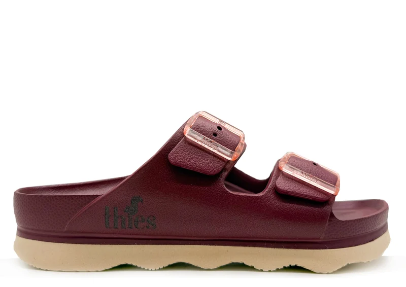 thies 1856 ® Ecofoam Double Sandal vegan bordeaux beige
