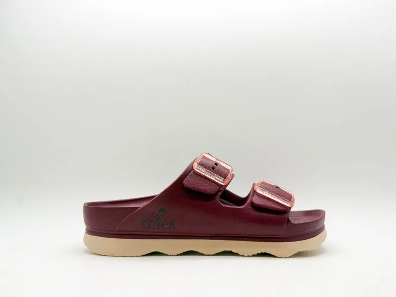 thies 1856 ® Ecofoam Double Sandal vegan bordeaux beige