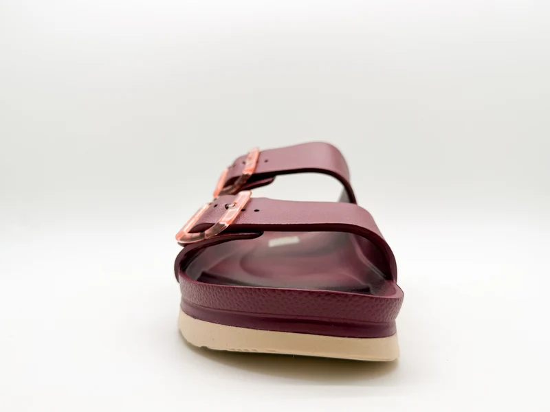 thies 1856 ® Ecofoam Double Sandal vegan bordeaux beige