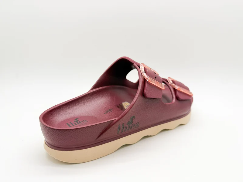 thies 1856 ® Ecofoam Double Sandal vegan bordeaux beige