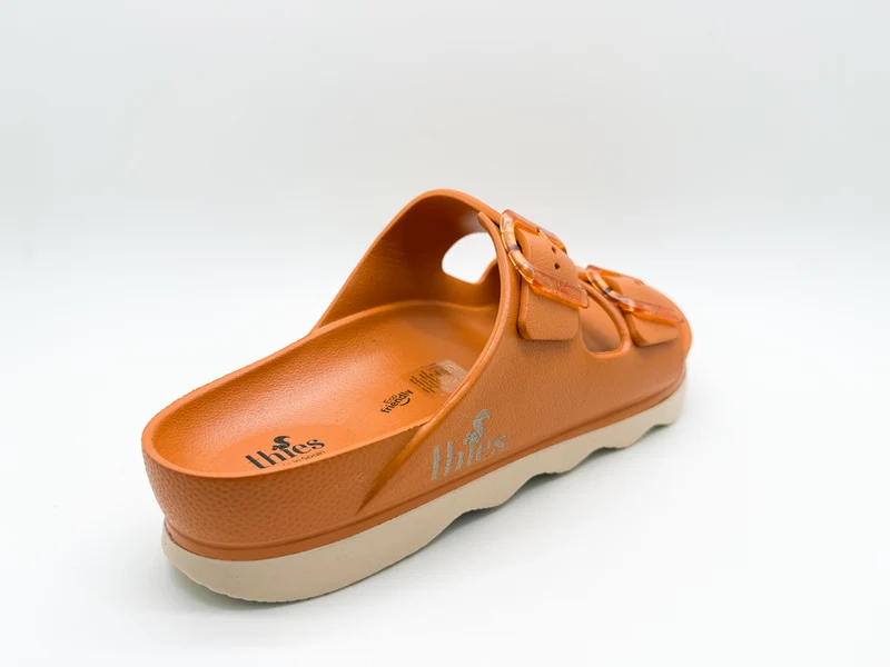 thies 1856 ® Ecofoam Double Sandal vegan bitter orange beige