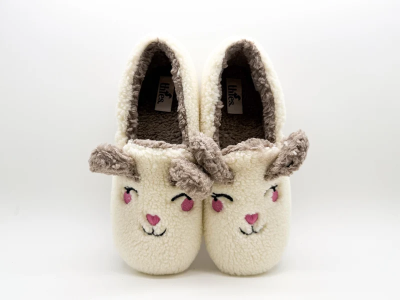 thies 1856 ® Organic Rabbit Closed Slipper vegan off white
