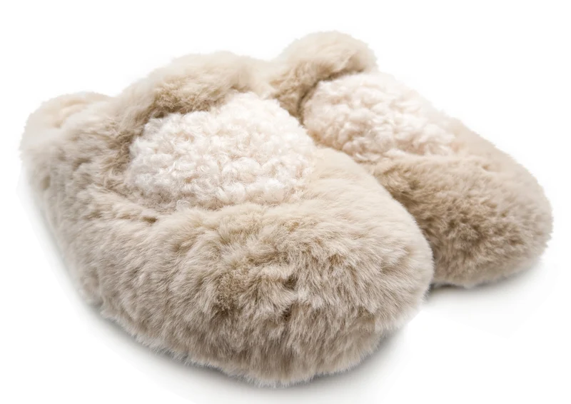 thies 1856 ® Rec Teddy Heart Slipper vegan off white