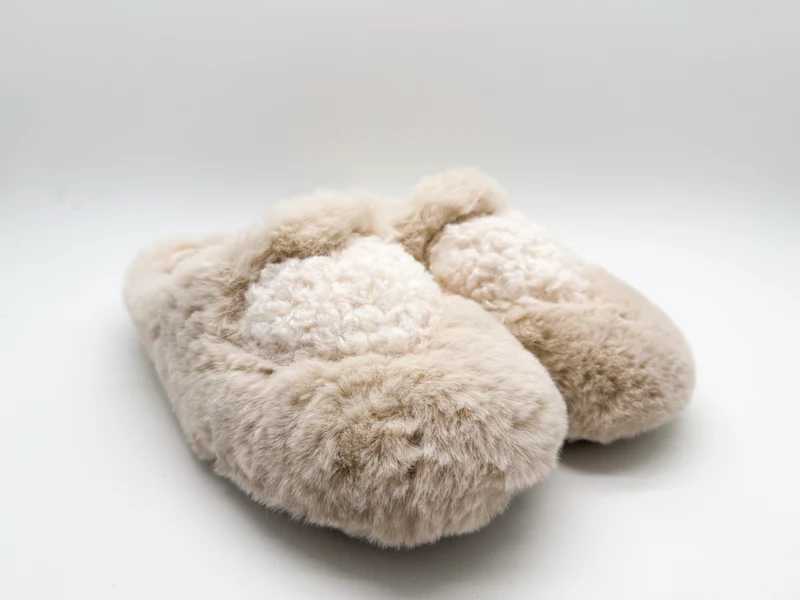 thies 1856 ® Rec Teddy Heart Slipper vegan off white