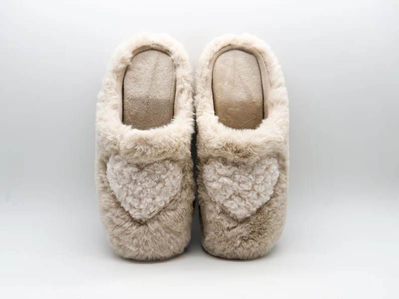 thies 1856 ® Rec Teddy Heart Slipper vegan off white