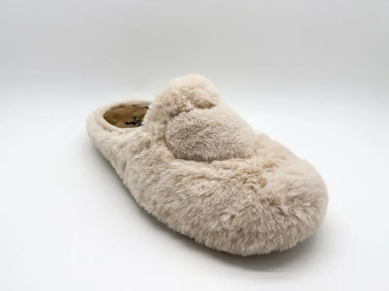 thies 1856 ® Rec Fluffy Heart Slipper vegan beige