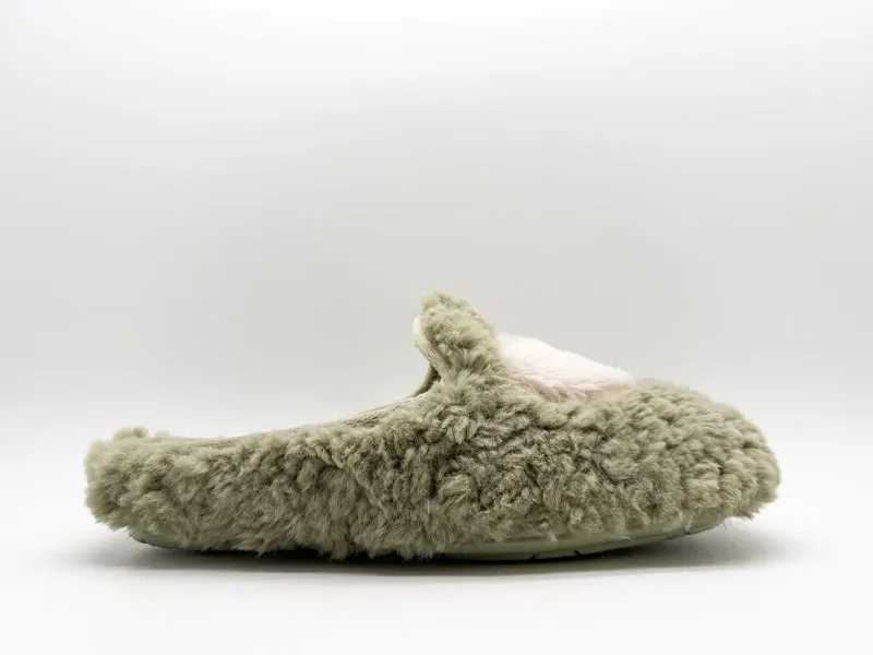 thies 1856 ® Rec Fluffy Heart Slipper vegan emerald