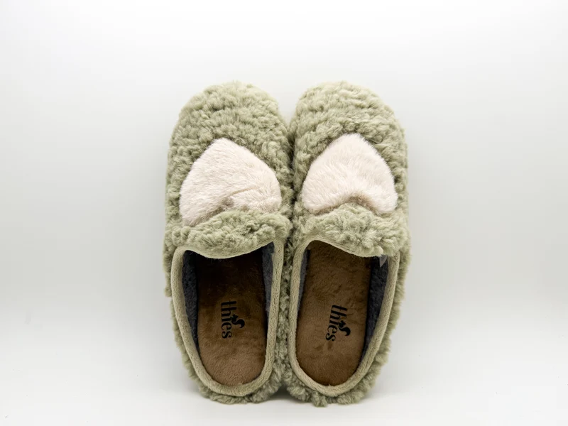 thies 1856 ® Rec Fluffy Heart Slipper vegan emerald