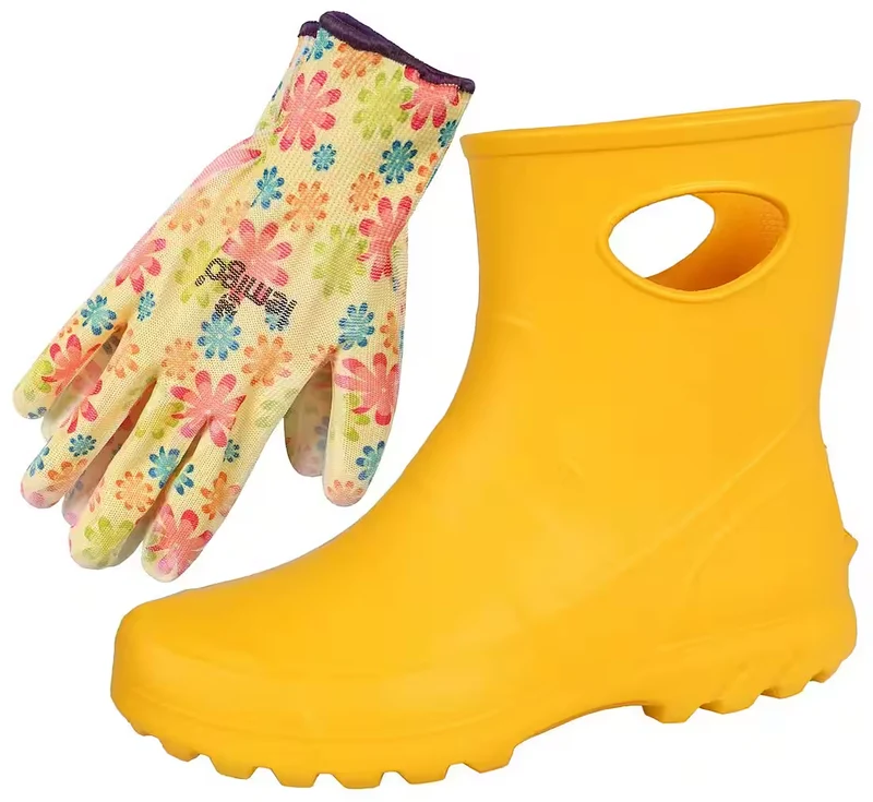LEMIGO Damen Gummistiefel mit Filzeinlage Gartenstiefel 752