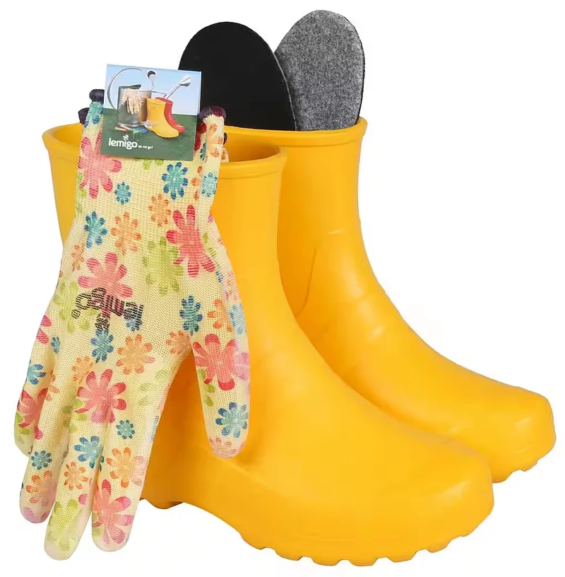 LEMIGO Damen Gummistiefel mit Filzeinlage Gartenstiefel 752