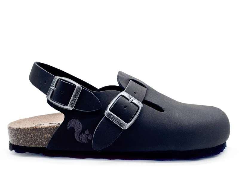 thies 1856 ® Eco Bio Backstrap Clog vegan obsidian grey