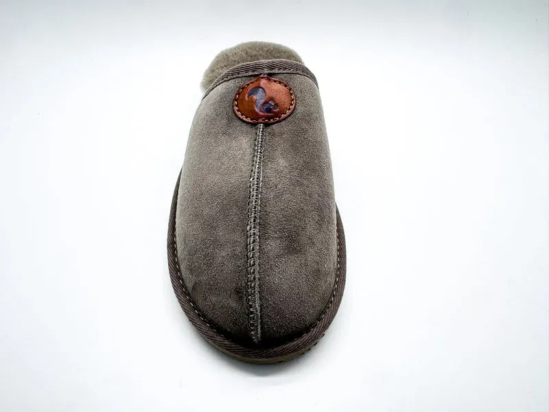 thies 1856 ® Sheepskin Grumpy Dad Slipper elephant grey