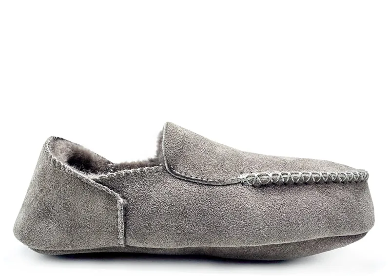 thies 1856 ® Cozy Sheepskin Moccasin elephant grey