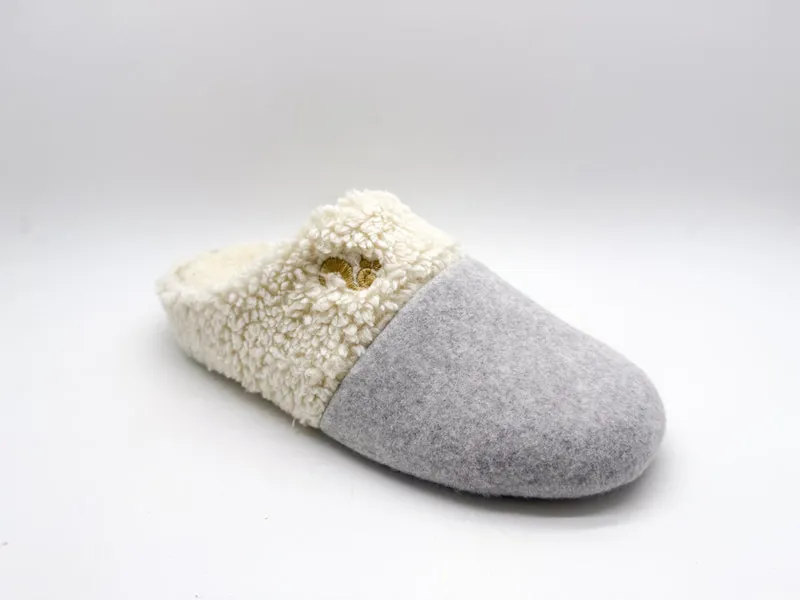 thies 1856 ® Organic Teddy Mix Slipper vegan grey