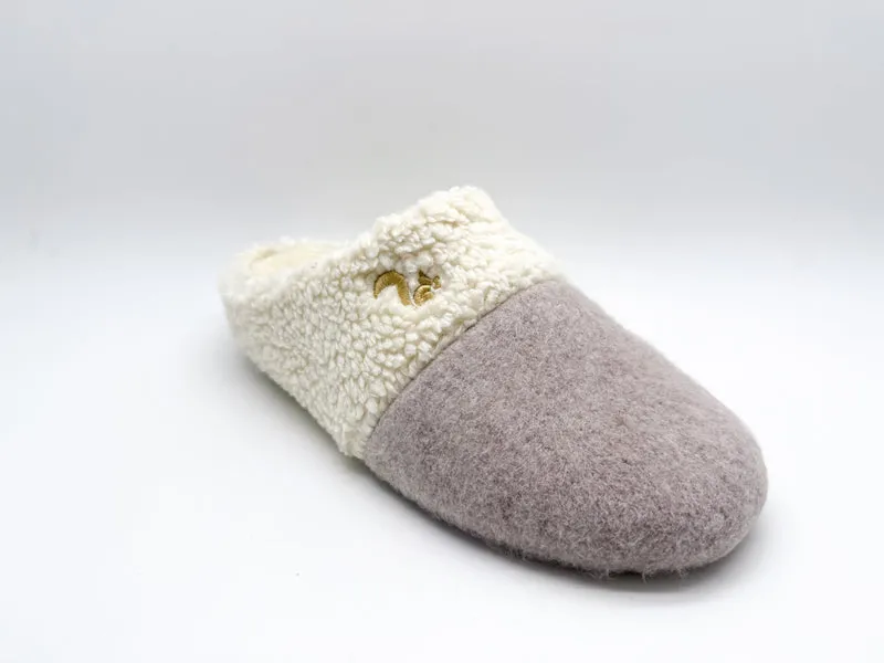 thies 1856 ® Organic Teddy Mix Slipper vegan taupe