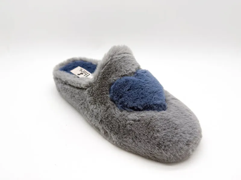 thies 1856 ® Rec Heart Slipper vegan grey love