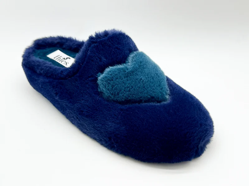 thies 1856 ® Rec Heart Slipper vegan navy love