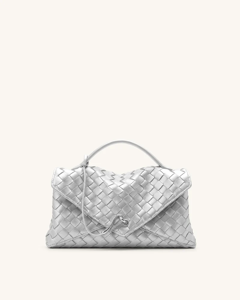 Celeste Gewebte Umschlagtasche - Silber