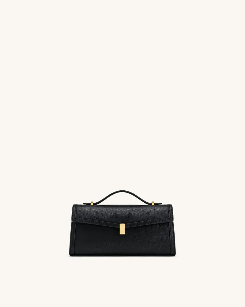 Delphine Saffiano-Henkeltasche - Schwarz