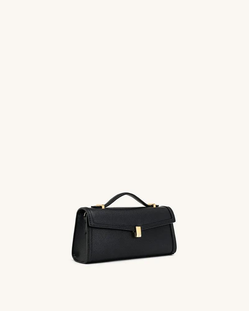 Delphine Saffiano-Henkeltasche - Schwarz