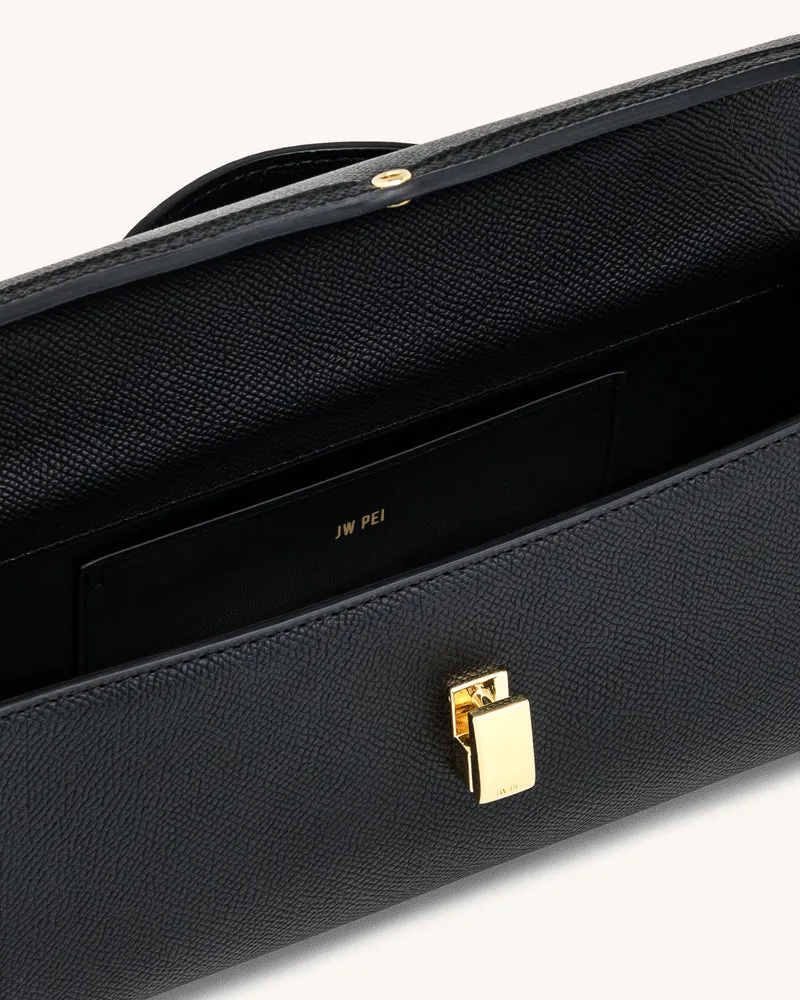 Delphine Saffiano-Henkeltasche - Schwarz
