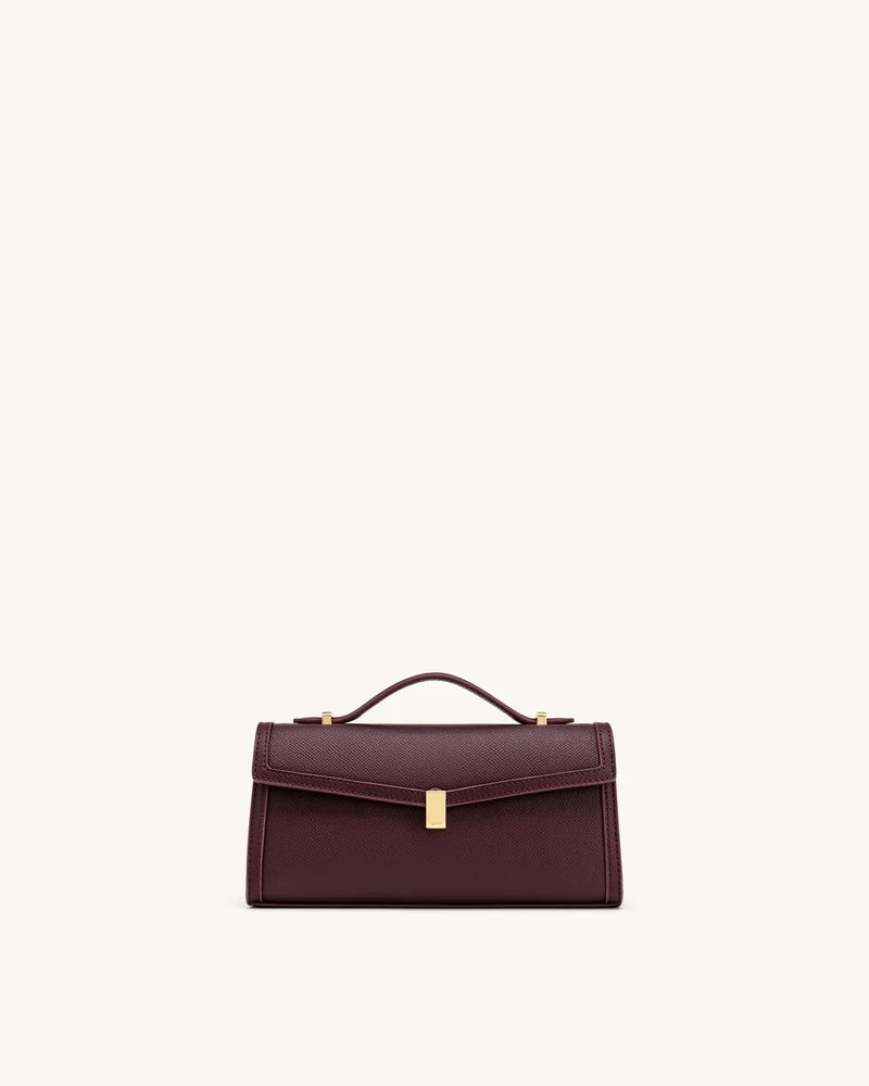 Delphine Saffiano-Henkeltasche - Tiefes Burgunderrot