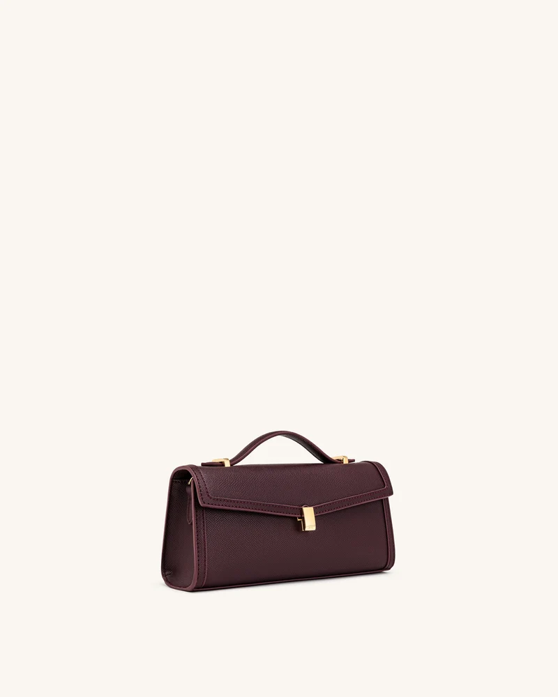 Delphine Saffiano-Henkeltasche - Tiefes Burgunderrot