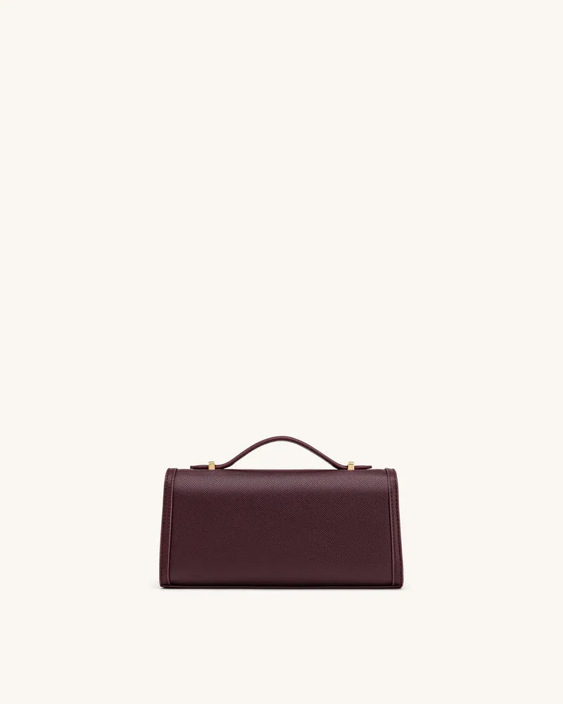 Delphine Saffiano-Henkeltasche - Tiefes Burgunderrot