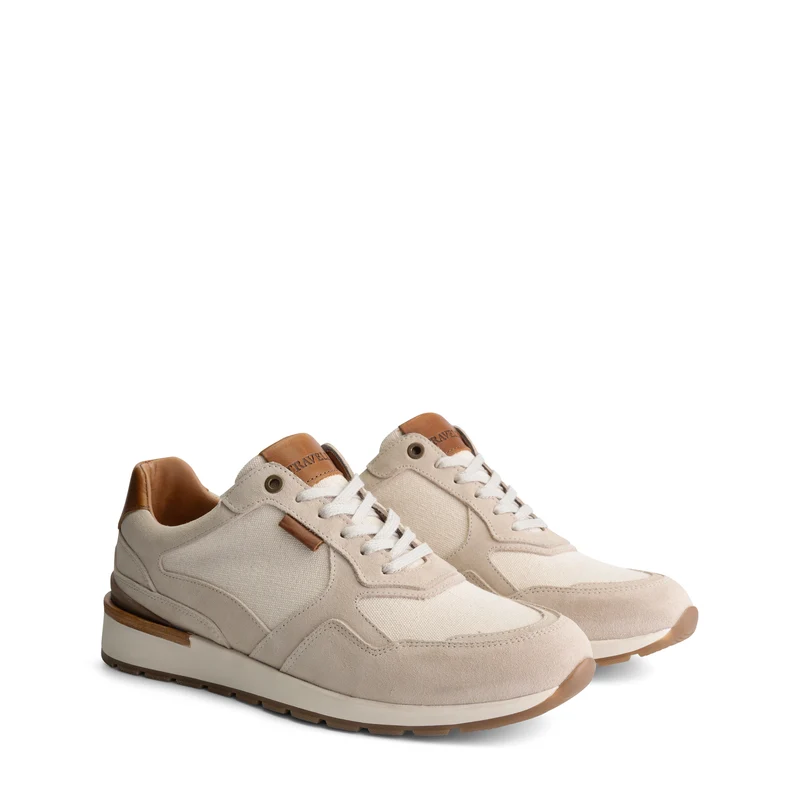 Newberry Herren - Sneaker - Canvas und Wildleder - Weiß