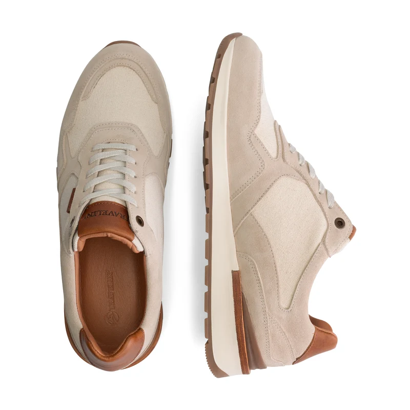Newberry Herren - Sneaker - Canvas und Wildleder - Weiß