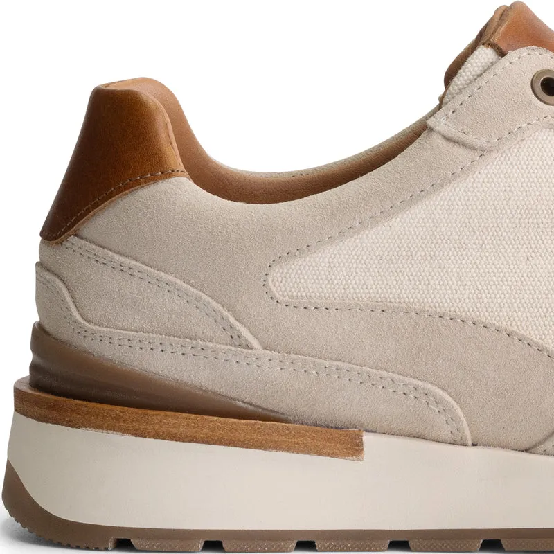 Newberry Herren - Sneaker - Canvas und Wildleder - Weiß