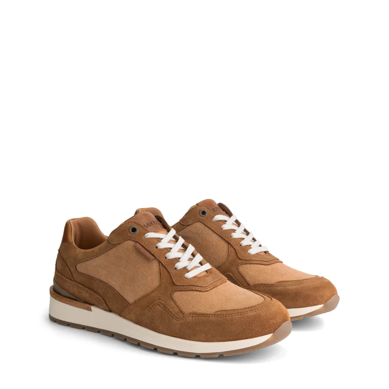 Newberry Herren - Sneaker - Canvas und Wildleder - Cognac