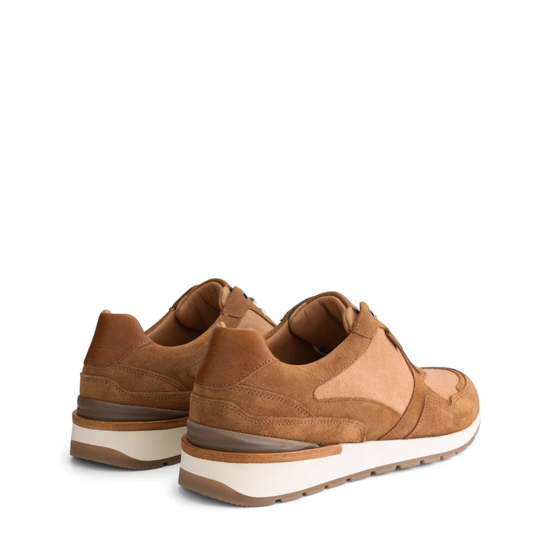 Newberry Herren - Sneaker - Canvas und Wildleder - Cognac