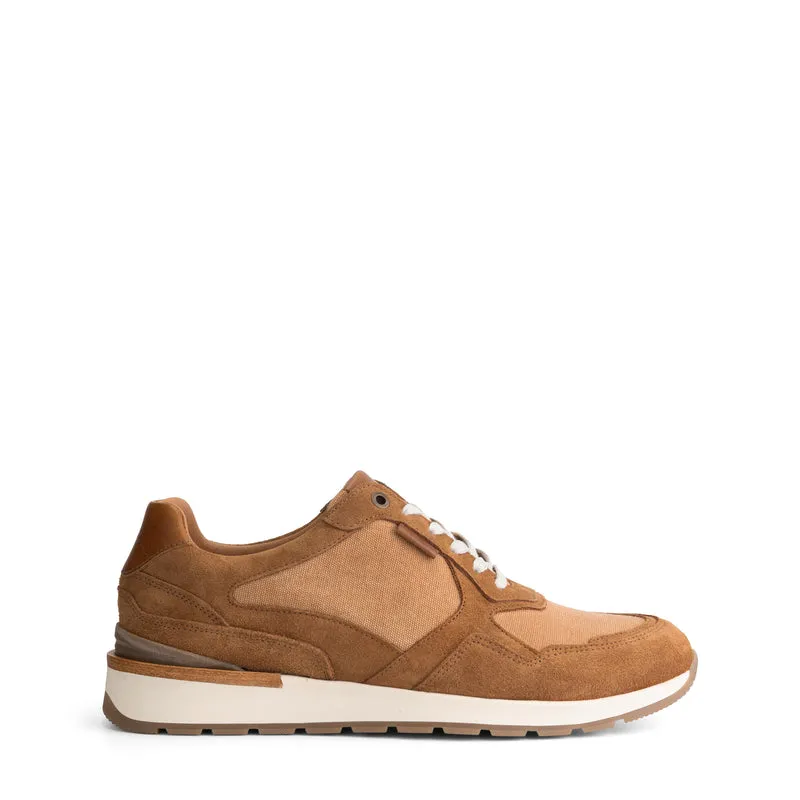 Newberry Herren - Sneaker - Canvas und Wildleder - Cognac