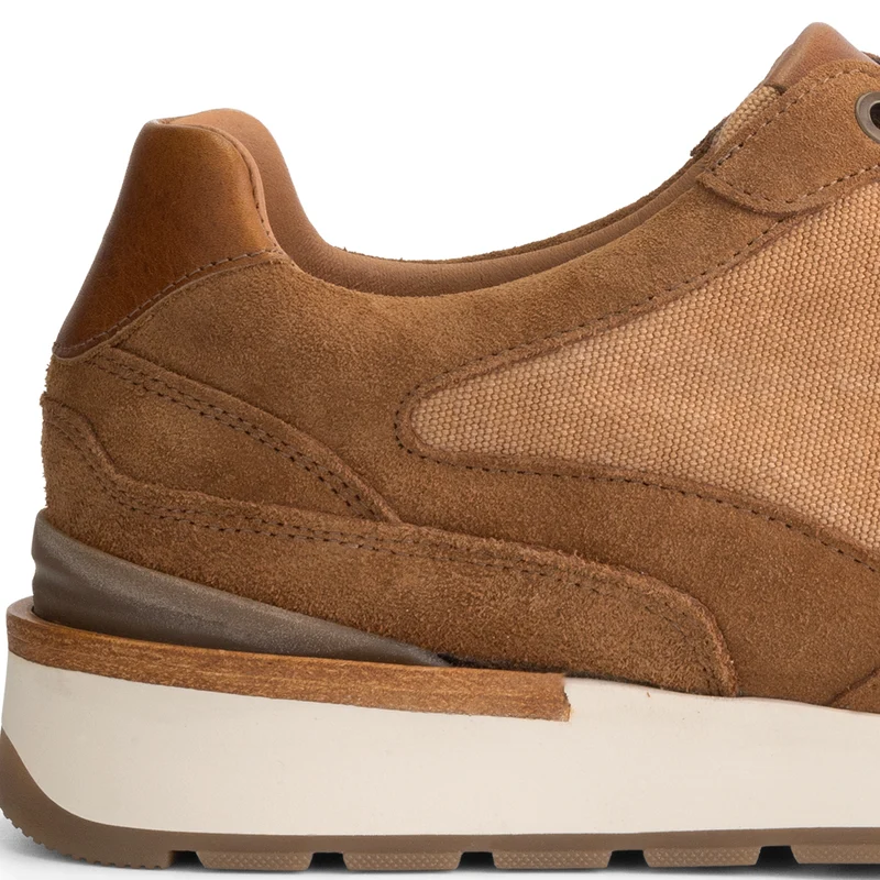 Newberry Herren - Sneaker - Canvas und Wildleder - Cognac