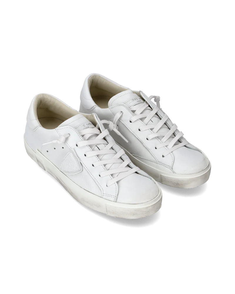 Women's Prsx Low-Top Sneakers in Leather, White