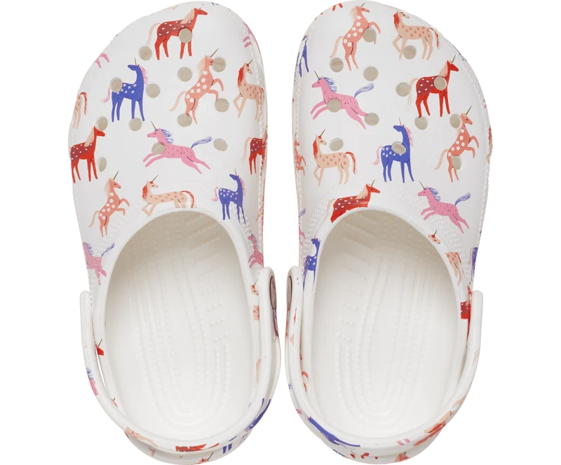 CROCS Klassischer Einhorn-Clog für Kinder – Weiß