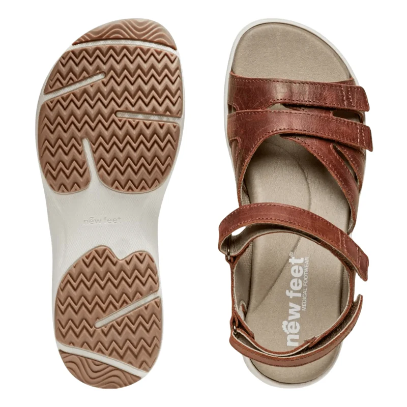 New Feet bred damesandal - Brun