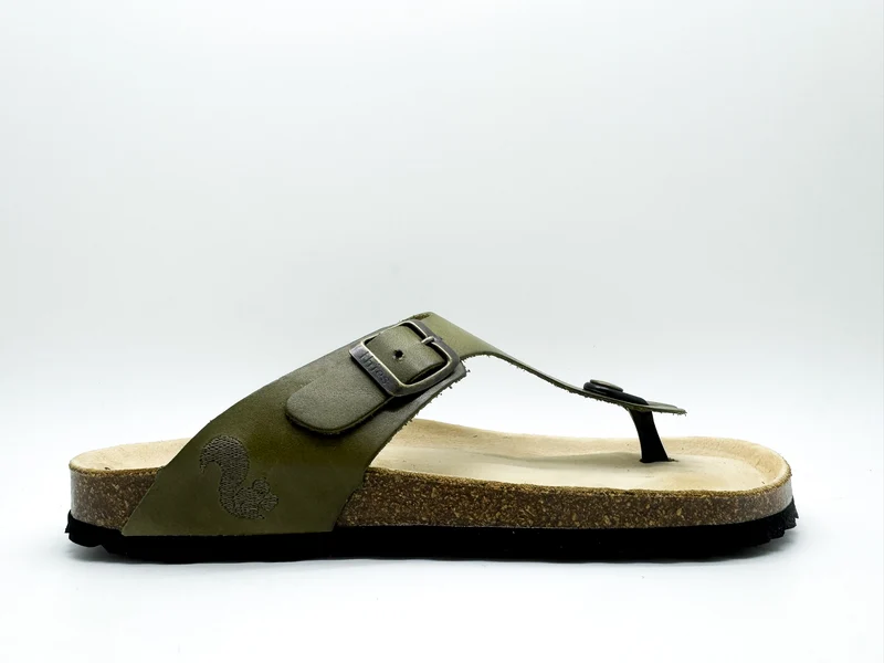 thies 1856 ® Eco Leather Thong Sandal avocado