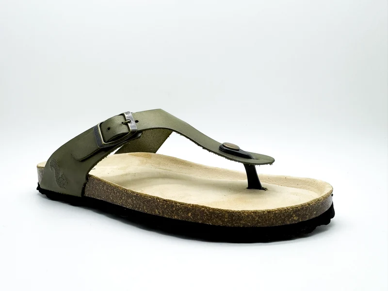 thies 1856 ® Eco Leather Thong Sandal avocado